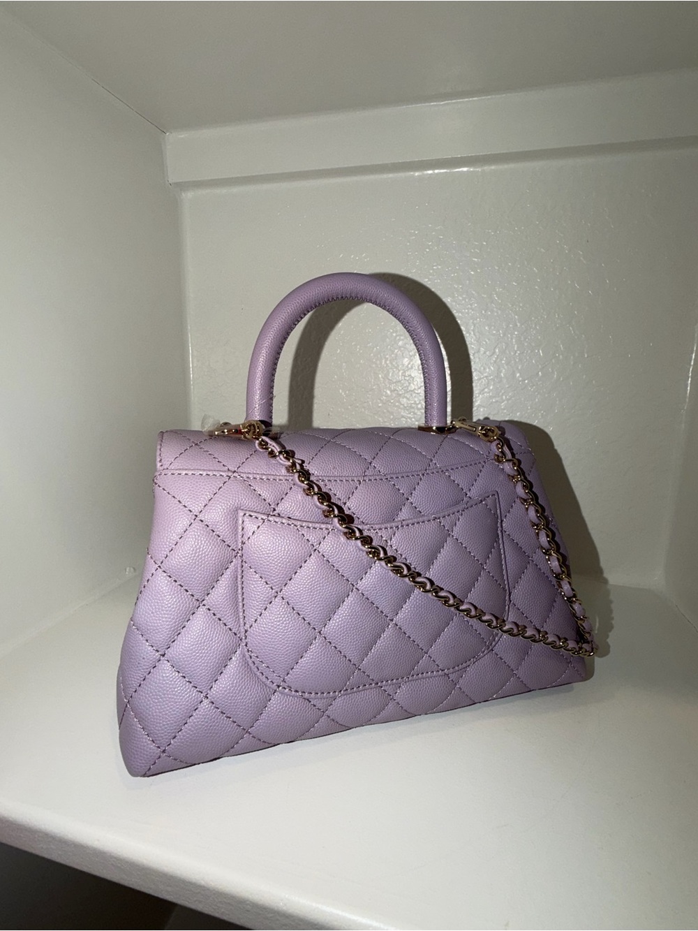 CHANEL Quilted Top-Handle Mini Bag in Lavender - Picture 4 of 5